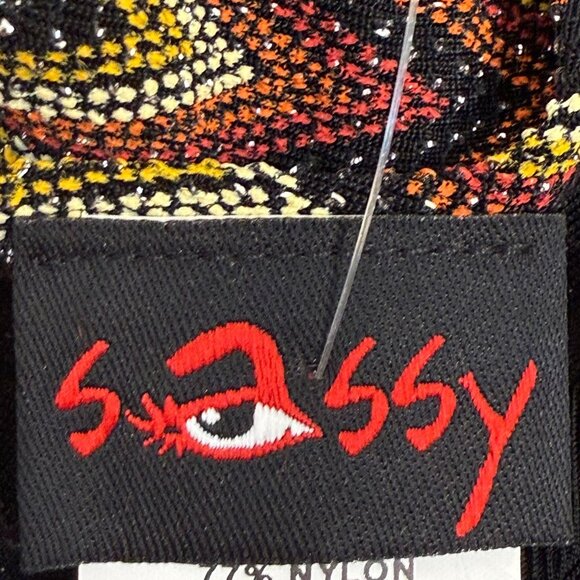 Vintage 1990s/Y2K Party Dress, Brown and Black Sparkle Zig Zag, Sassy Size Small - Picture 5 of 7